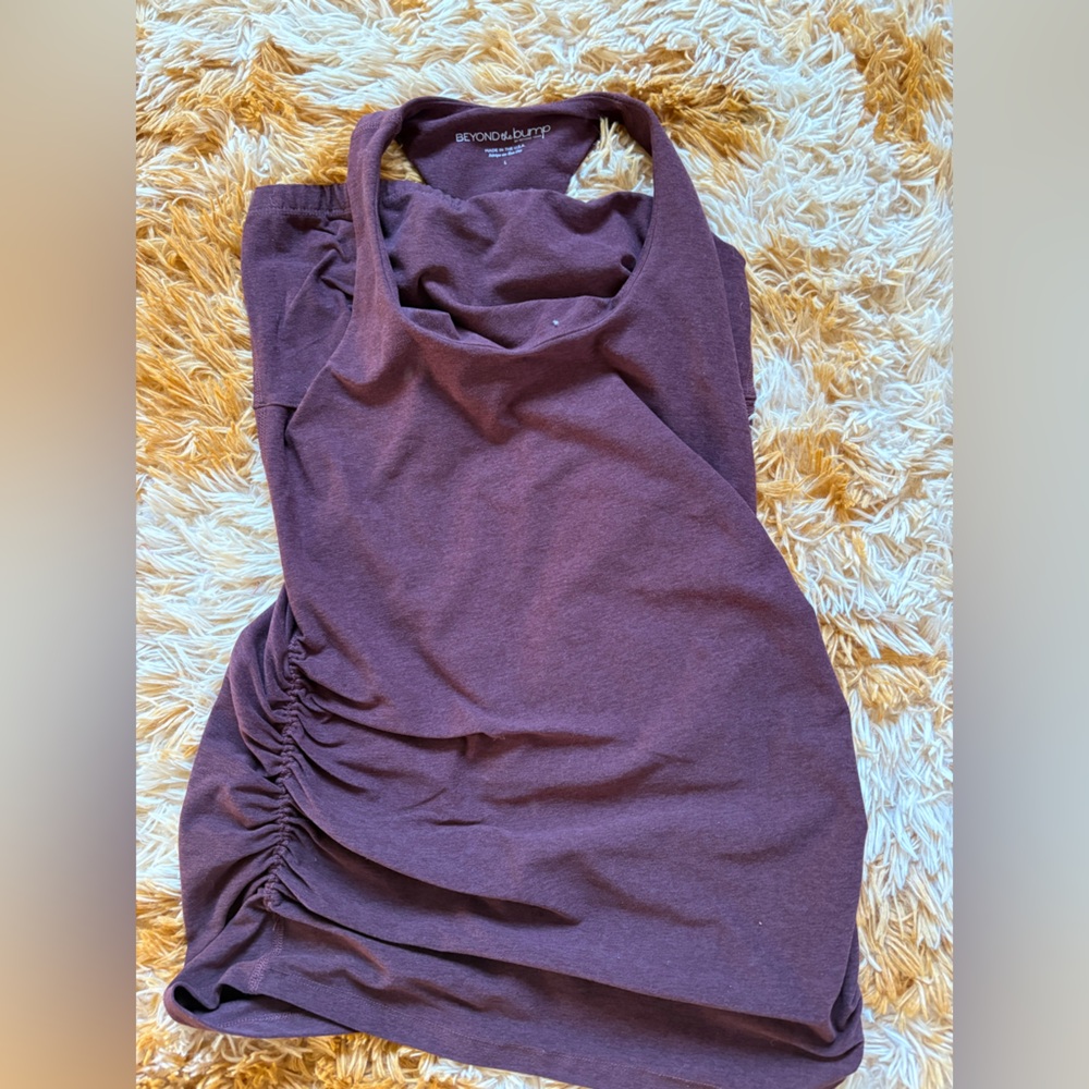 Beyond the bump Spacedye Bases CoveredDark Red/Wine Women's Maternity Yoga  Top